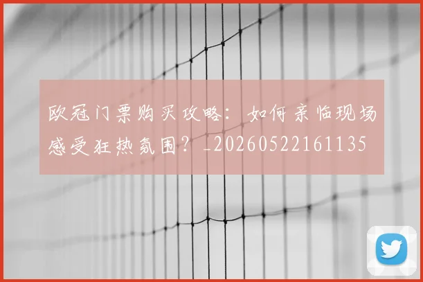 欧冠门票购买攻略：如何亲临现场感受狂热氛围？_20260522161135